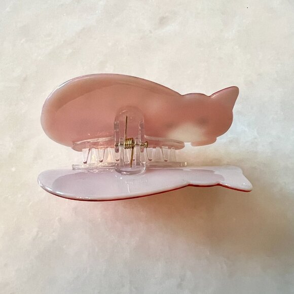 NWOT - Large Orange Cat Hair Claw Clip - Faux Mother of Pearl - Picture 3 of 3